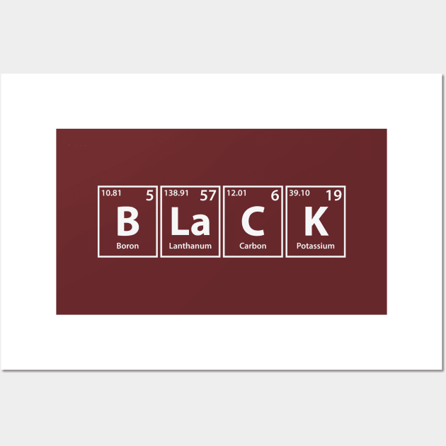 Black (B-La-C-K) Periodic Elements Spelling Wall Art by cerebrands